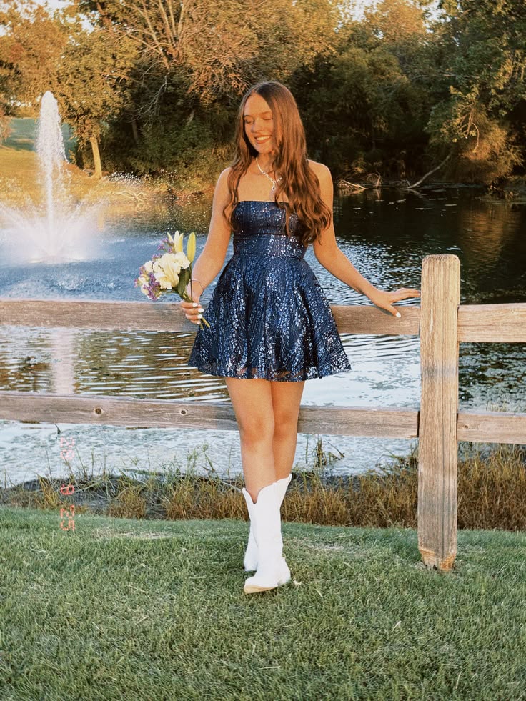 Classy Hoco Photo Ideas A line Navy Blue Sequin Short Homecoming Dresses Party Cocktail Hoco Outfits RB8896
