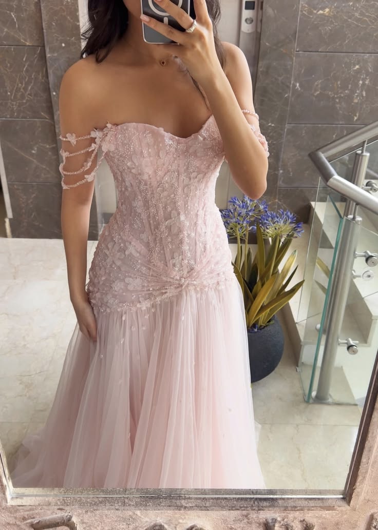 Pretty Pink Sweetheart Mermaid Beaded Long Prom Dress with Beading RC1298