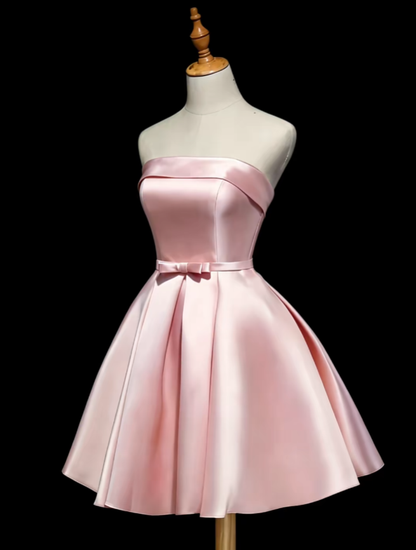 Cute Ball Gown Strapless Pink Mini University Ideas Homecoming Dress Inspo Short 16th Birthday Dresses Senior Graduation Outfits RB7173