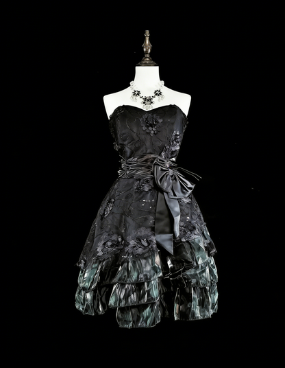 Ball Gown Sweetheart Black Little Short Mini Party Dress Homecoming Dresses N2155