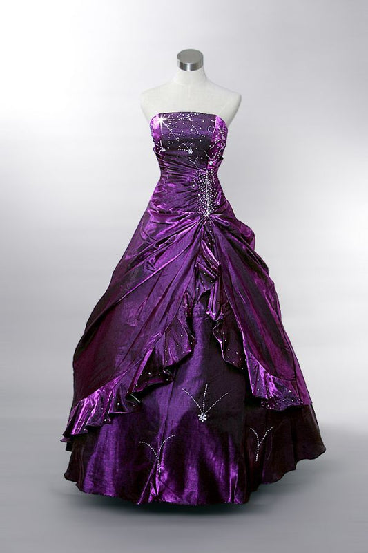 Sexy Ballkleid Trägerlos Weinrot Satin Lagen Tüll Festliches Kleid 18. Geburtstag Abschlussballkleider N2790