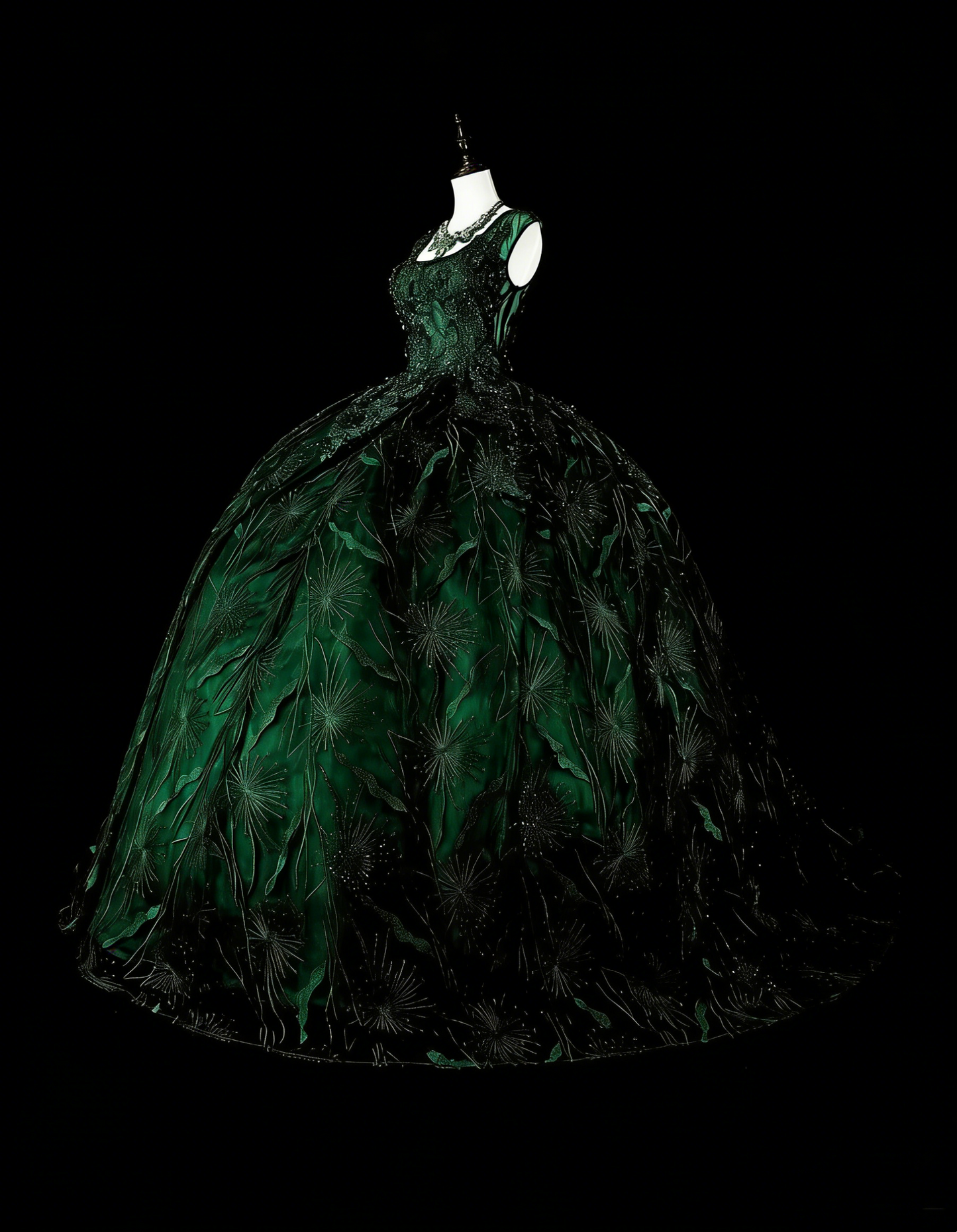 Robe de Bal Modeste Col Carré Vert Foncé Robes de Bal Longues pour Femmes Robe de Soirée Formelle N2368