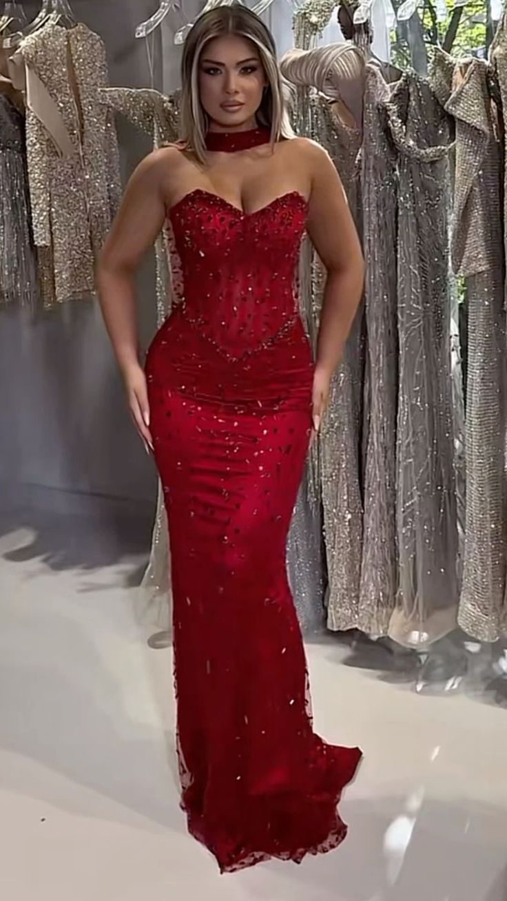 Robe de bal sirène sexy à sequins bordeaux, décolleté cœur, robe de soirée longue de cérémonie, robe de mariage N356