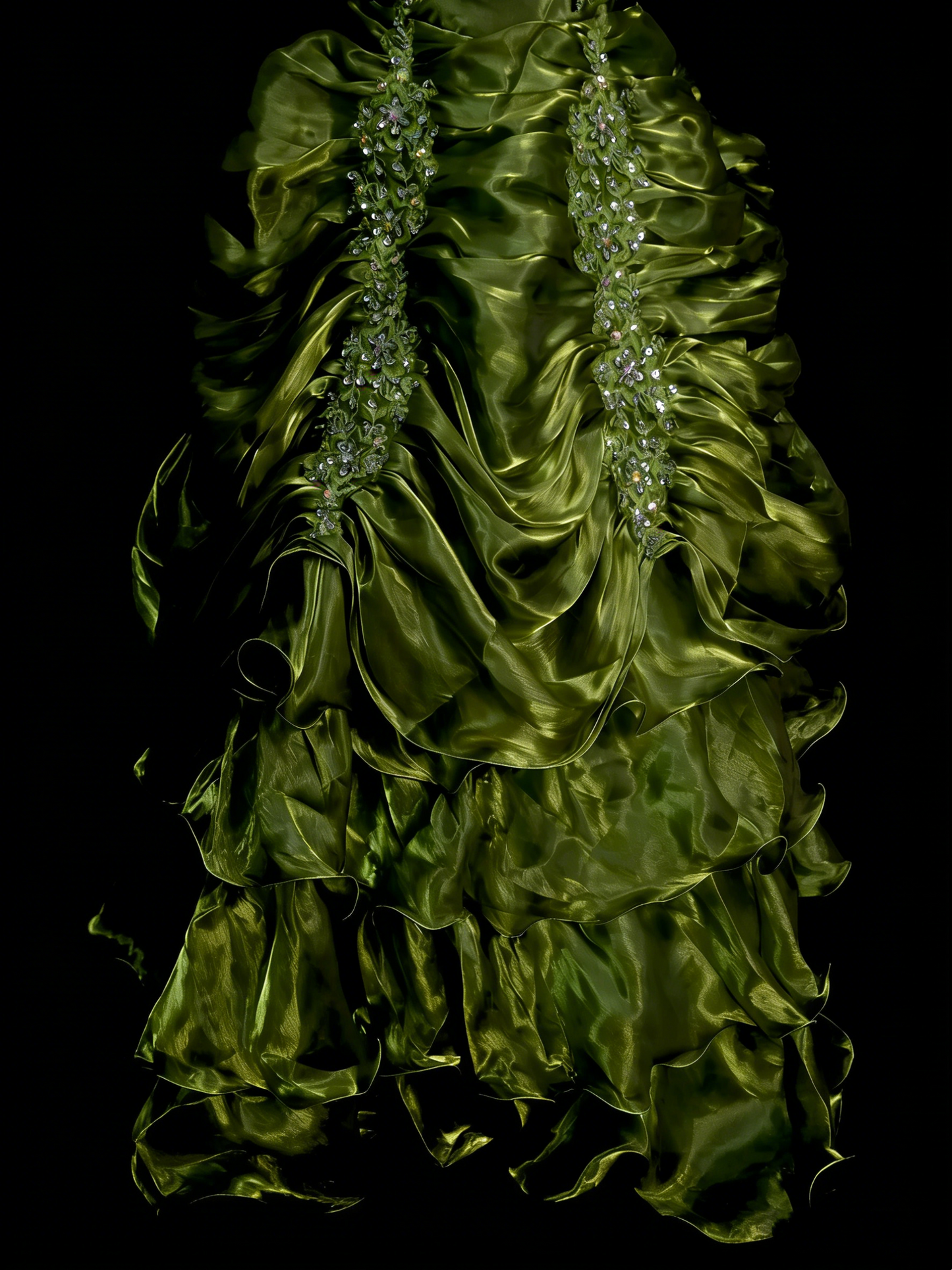 Robe de bal Rétro Vintage Années 60, Col Carré, Vert Olive, Longue Robe de Soirée N2134