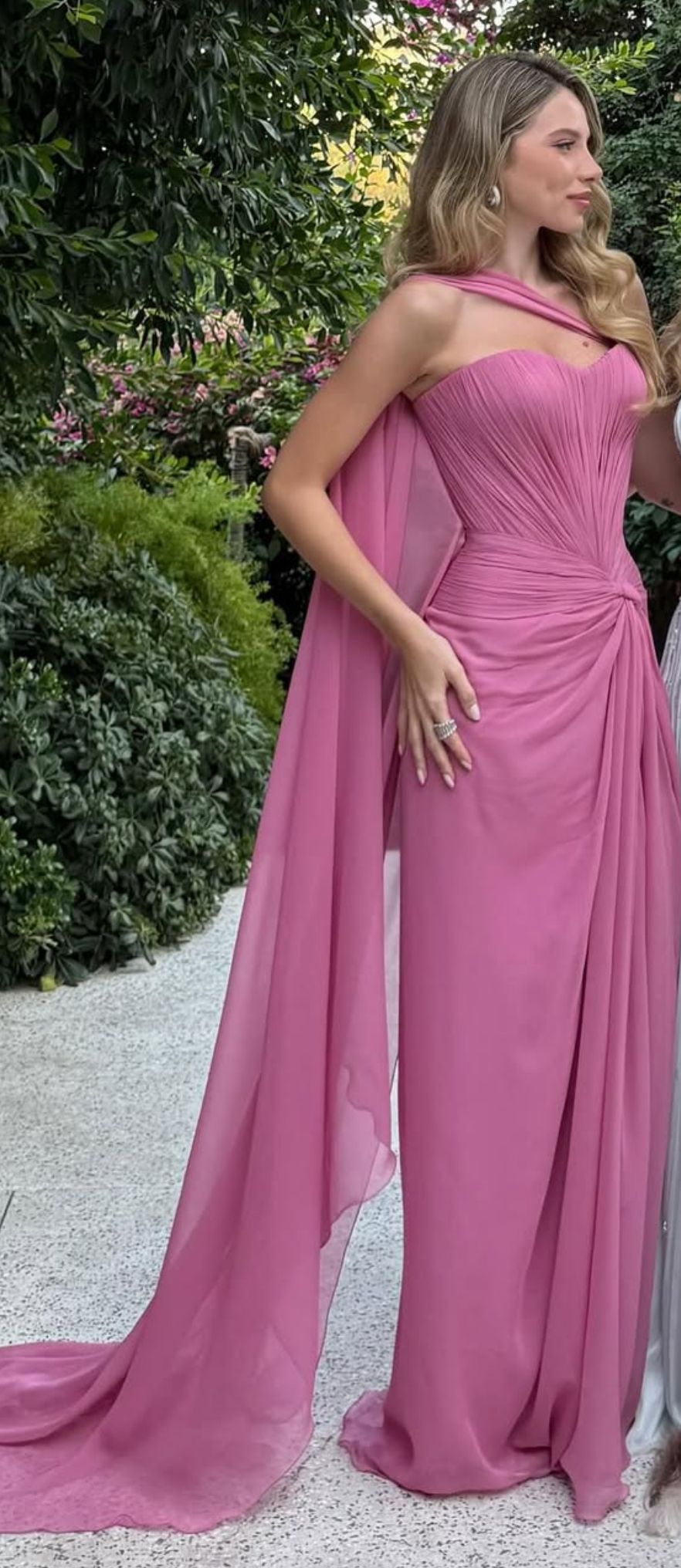 Mermaid Prom Dresses Pink One Shoulder Inspiration Sleeveless Long Prom Dresses Formal Dress RC1476