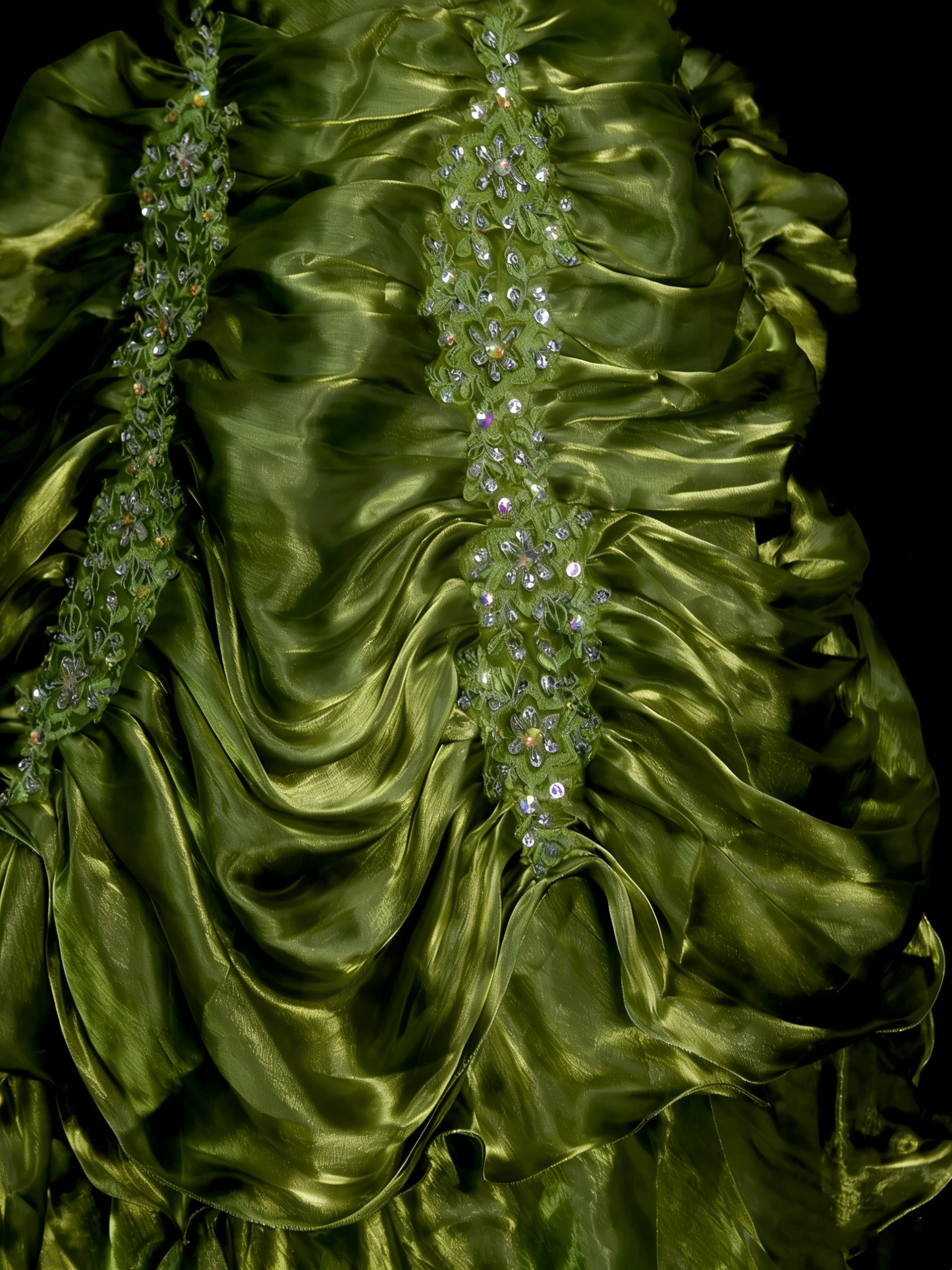 Robe de bal Rétro Vintage Années 60, Col Carré, Vert Olive, Longue Robe de Soirée N2134