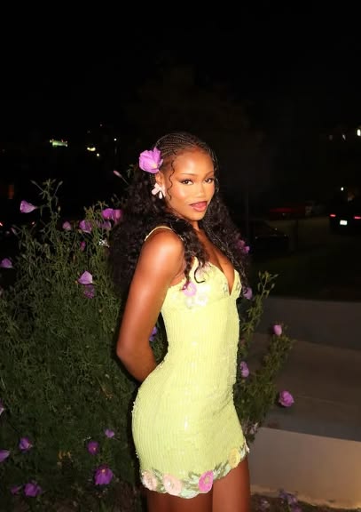 Unique Sexy Suspender Yellow Sequin Hip 19Th Birthday Homecoming Dress Inspo Cocktail Hoco Outfits RB8663