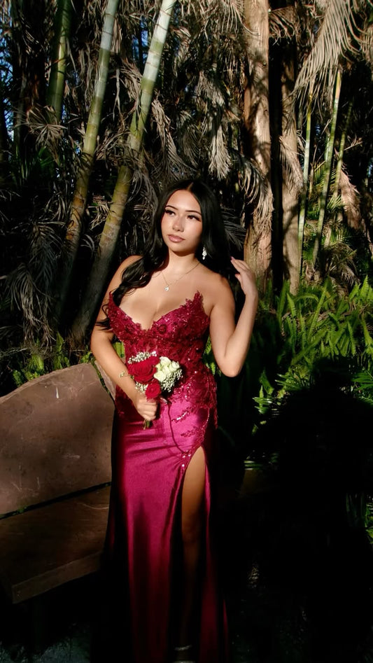 Modest Mermaid Sweetheart Satin Hot Pink Long Prom Dress Inspiration Party For Teens Girls Formal Dresses RB8676