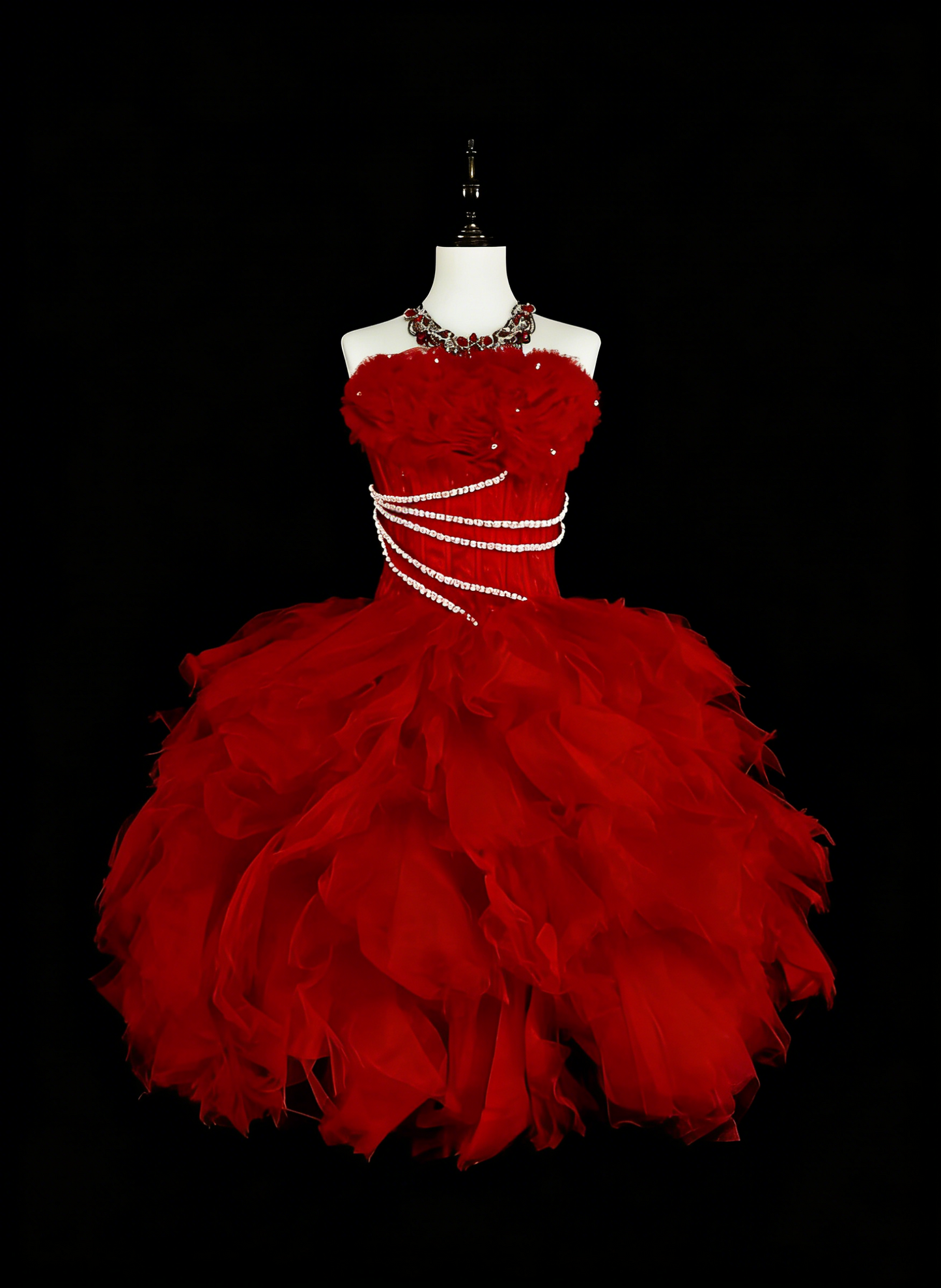 Robe de bal bustier unique en tulle rouge, inspiration mode vintage années 2000, robes de bal de promo courtes, inspiration robes de soirée N2017