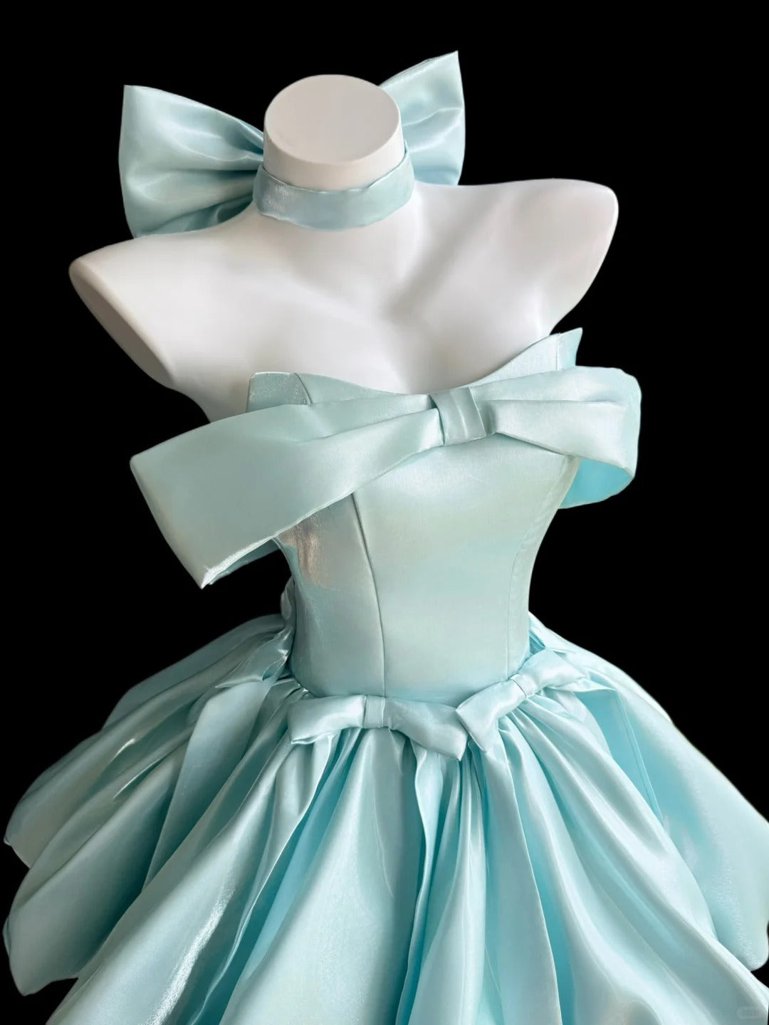 Cute Ball Gown Strapless Blue Satin Short Mini High School Ideas Homecoming Dress Inspo Birthday Dresses Senior Graduation Outfits RB7210