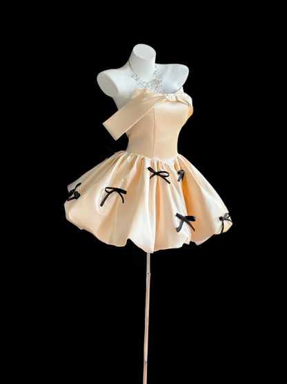 Cute Ball Gown Off The Shoulder Satin High School Ideas Homecoming Dress Inspo Birthday Dresses Senior Graduation Outfits RB7226