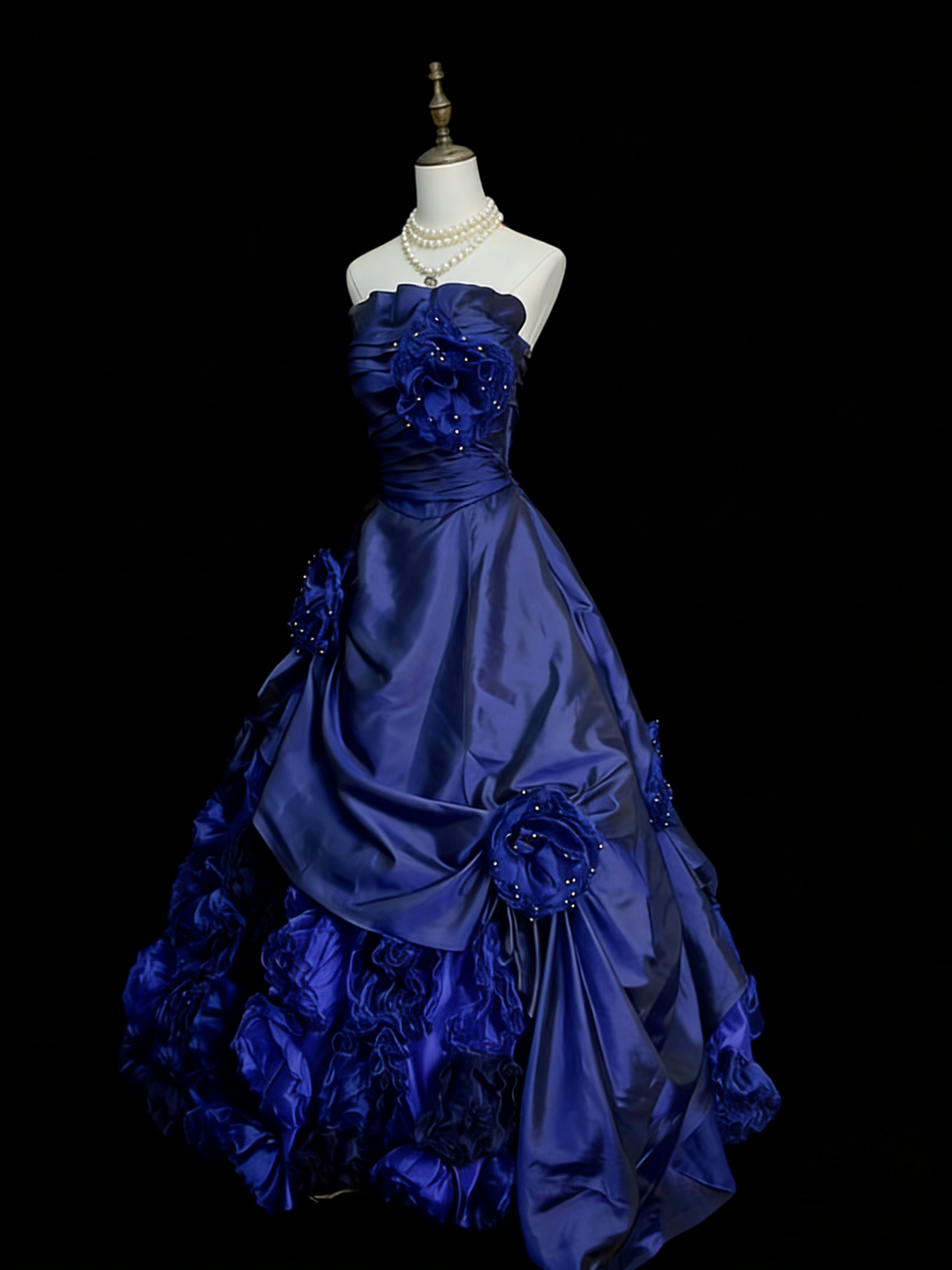 Charming Ball Gown Strapless Sweet 16 Dresses Quinceanera Dress 3D Flowers Long 15 Vestidos De Fiesta N1242