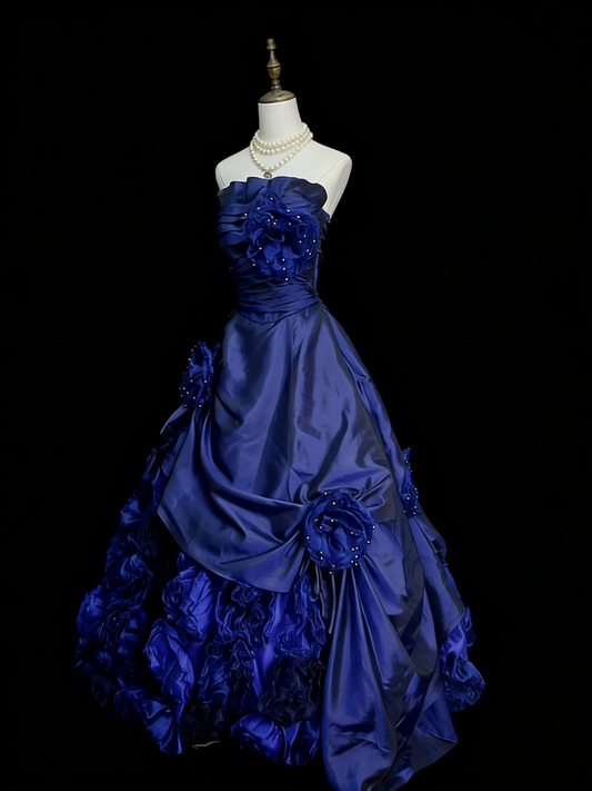 Charming Ball Gown Strapless Sweet 16 Dresses Quinceanera Dress 3D Flowers Long 15 Vestidos De Fiesta N1242