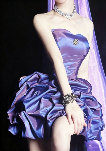 Glam Ball Gown Sweetheart Purple With Gem Party Dress Cocktail Gown Homecoming Dresses N3814