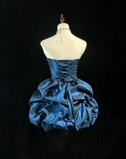 Robe de soirée glamour bustier bleu, robe de bal pour 17ème anniversaire, robes de bal de promo N3810