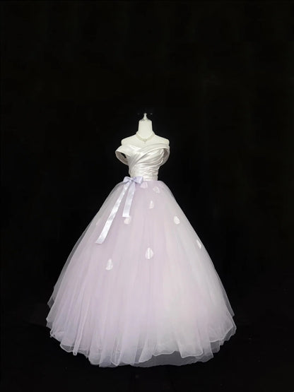 Sweet 15 Quinceanera Dress Ball Gown Off Shoulder Lilac With Sleeves Long 15th Birthday Gown RC0308