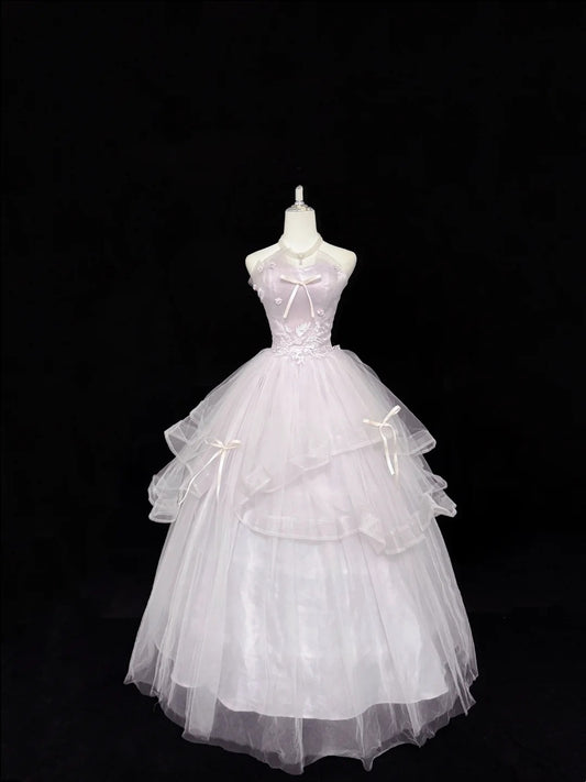 Sweet 16 Dresses Long Ball Gown Sweet Sixteen Long Birthday Dress Strapless Light Lilac Tulle Formal Gown RC0310