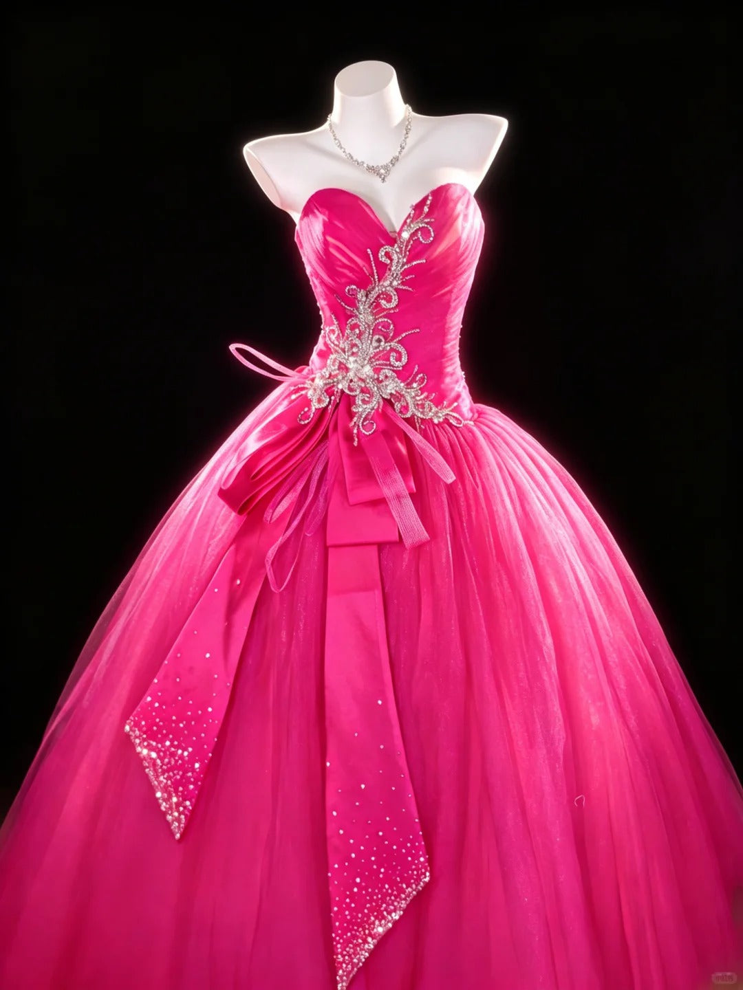 Süßes Ballkleid Sweetheart Hot Pink Tüll Quinceanera Kleid Lang Sweet 15 16 Quinceanera Kleider Vestido de princesa RB4470