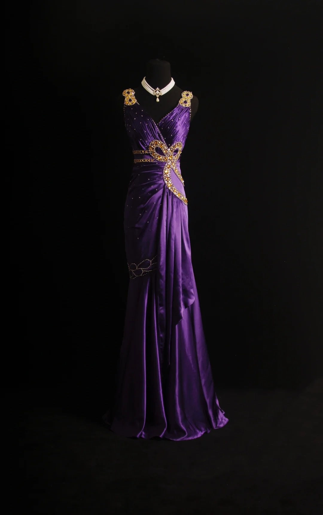 Robe de bal longue rétro sirène en satin violet, style années 2000 - Inspiration pour une tenue de 19 ans - Robe de soirée N504