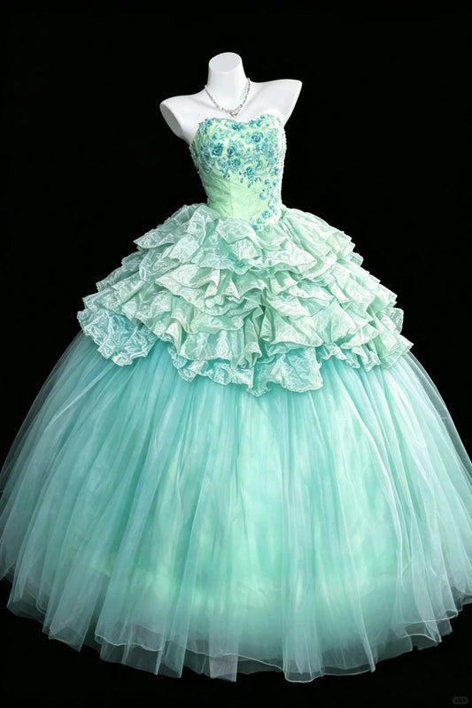 Fairy Quince Ballkleid Herzform Blau Gestuft Sweet 16 Quinceanera Kleider 15 Vestidos De Fiesta N4473