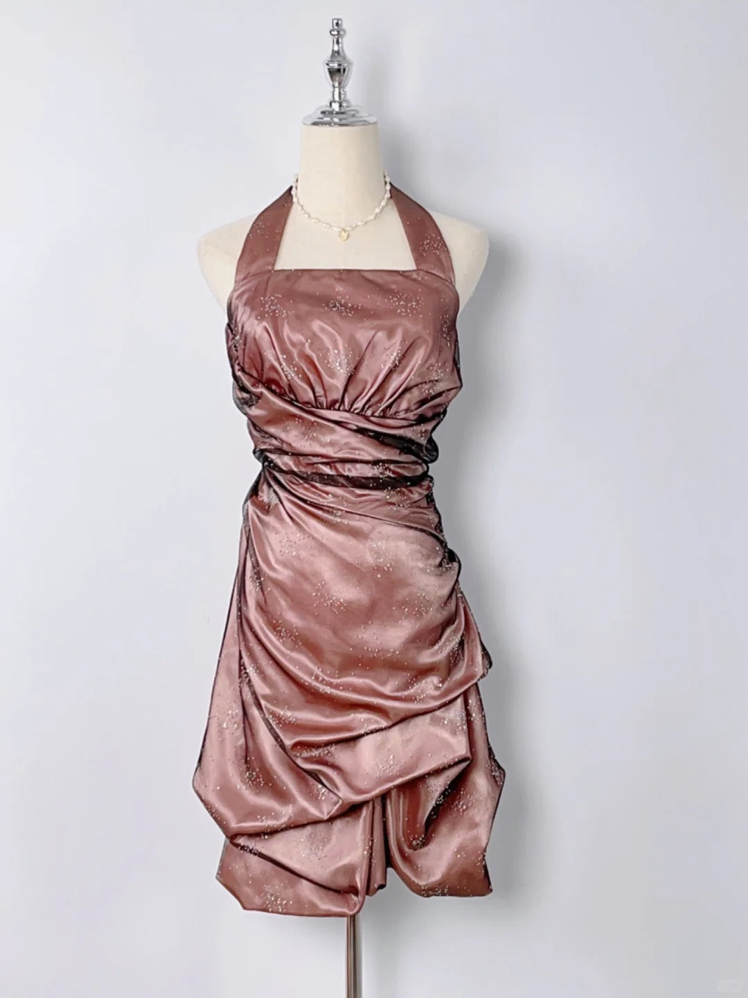 Vintage A line Halter 9th Grade Short Knee Length Senior Inspo Birthday 18th Party Outfits Homecoming Dresses RB3906