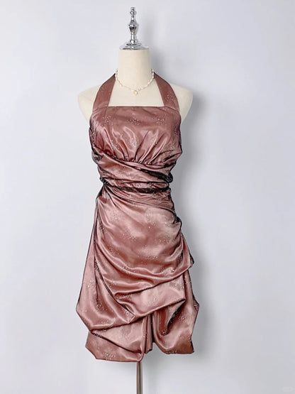 Vintage A line Halter 9th Grade Short Knee Length Senior Inspo Birthday 18th Party Outfits Homecoming Dresses RB3906