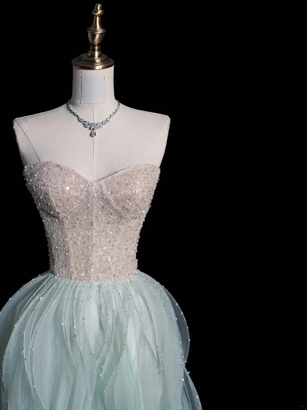 Sparkly A line Sweetheart Mint Green Sequins Long Prom Dress Fashion Aesthetic High School Formal Dresses Party Outfits Prom Gown AB2230