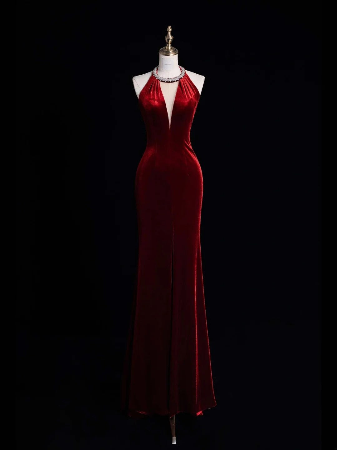 Atemberaubendes Meerjungfrauen-Abendkleid aus burgunderrotem Samt mit Quasten und U-Boot-Ausschnitt – Inspiration für Ballkleider, Prinzessinnen-Abschlusskleider N1082