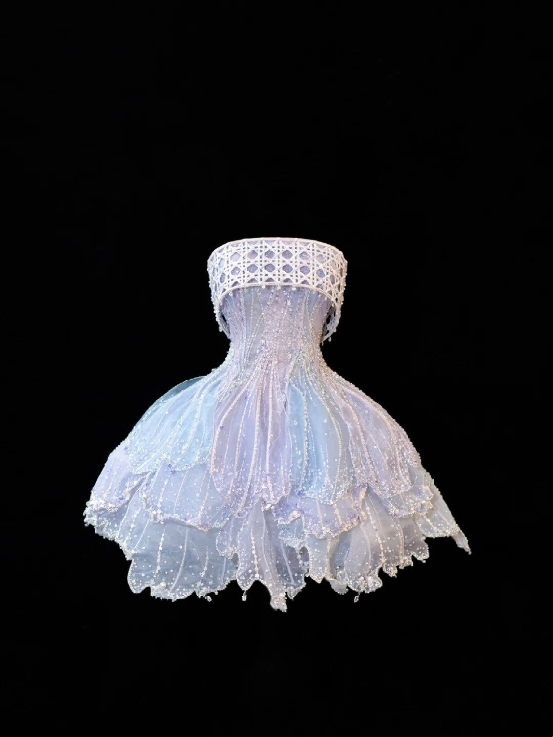 Robe de bal de princesse bustier bleu glacier à paillettes, courte mini robe de rentrée, robes de bal de promo N2841