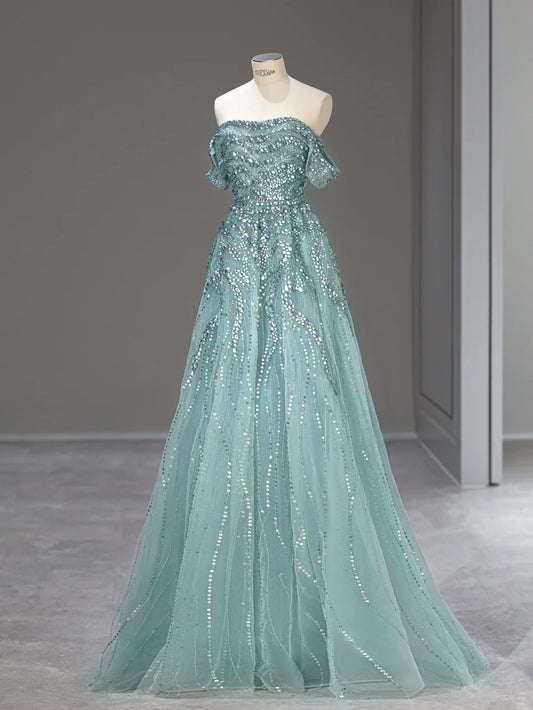 Robes de bal de princesse en tulle à épaules dénudées pour quinceañera et soirées formelles, robe longue RB4005