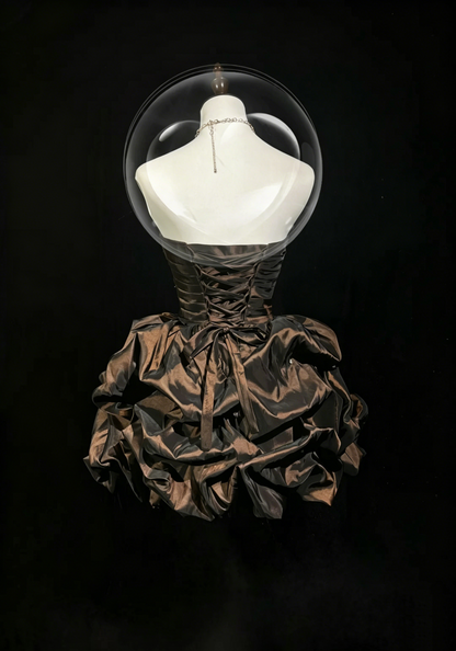 Robe de soirée glamour, bustier, chocolat, pour fête, 16ème anniversaire, robes de bal de promo N3809