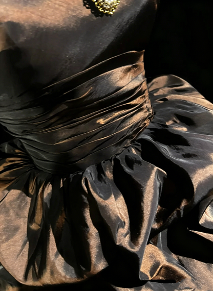 Robe de soirée glamour, bustier, chocolat, pour fête, 16ème anniversaire, robes de bal de promo N3809