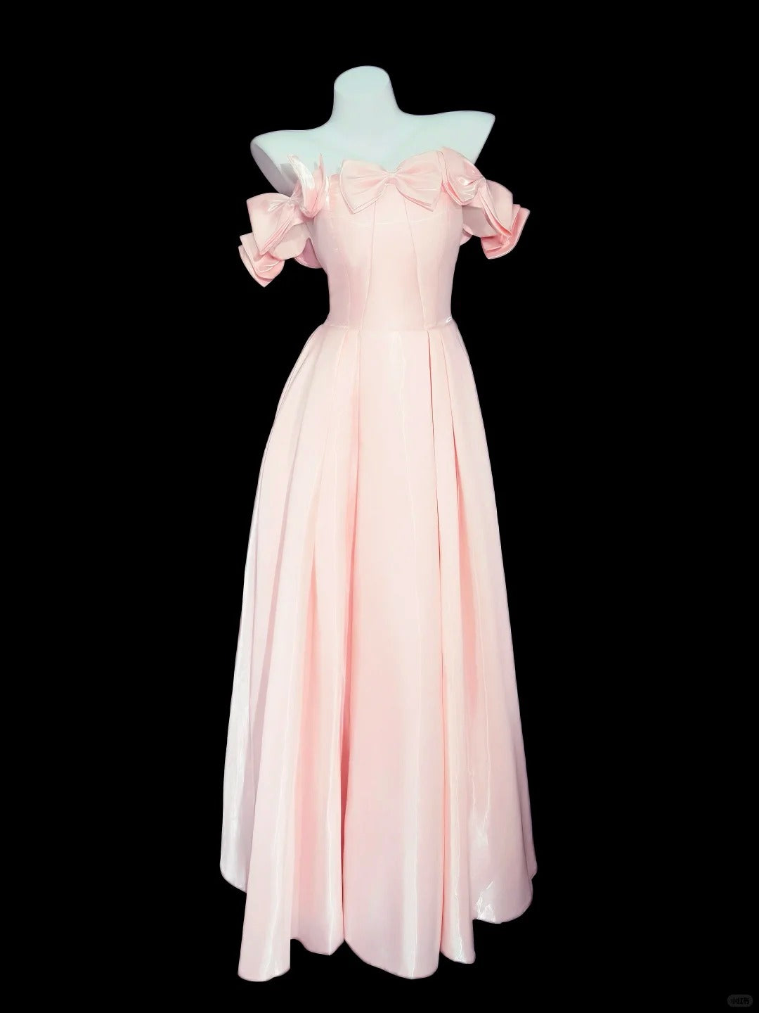 Princess Prom Dresses Formal A Line Off The Shoulder Pink With Sleeves Long Party Gowns N4532