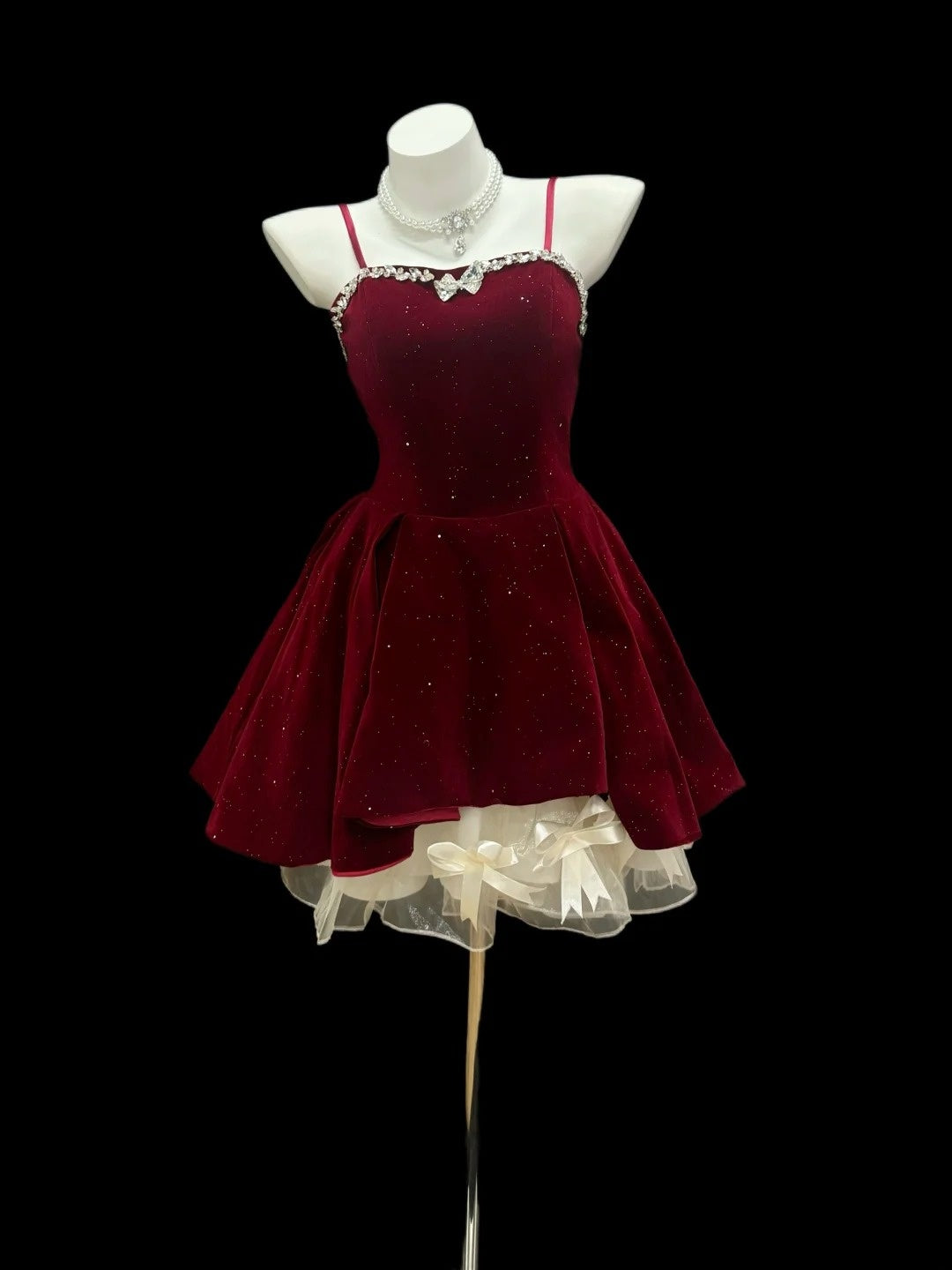 Beautiful Ball Gown Spaghetti Straps Burgundy Velvet 12th Grad Short Mini length Aesthetic Look Homecoming Dresses RB4354