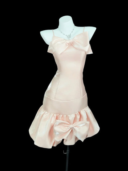 Romantic Sheath Tight Spaghetti Strap Blush Pink Senior Short Graduation High School Homecoming Dresses N4549