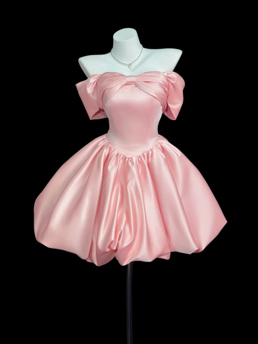 Vintage Ball Gown Off The Shoulder Pink 12th Grad Short Mini length Aesthetic Look Homecoming Dresses RB4345