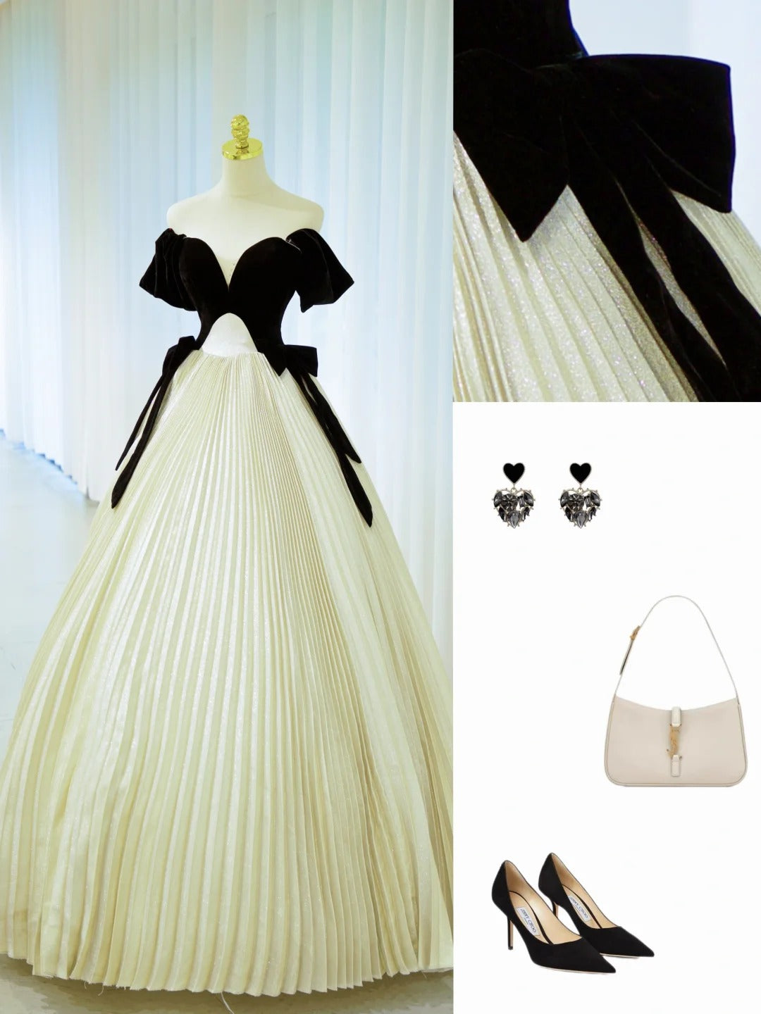 Elegante Ballkleider Abendkleid schulterfrei schwarze Tops mit Rüschen langes Abendkleid N2933