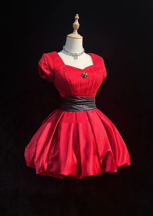 Niedliche Ballkleid Sweetheart Roter Tüll Ideen Für Frauen Kurze Geburtstagskleider Mini Homecoming Outfits N3307
