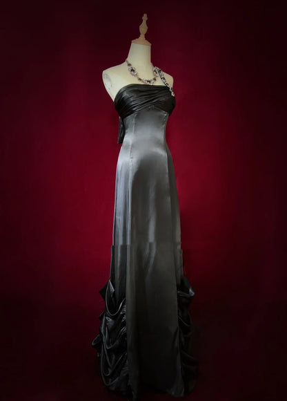 Bescheidene Ballkleider-Inspiration A-Linien-Kleid mit einer Schulter und Perlenstickerei für Damen, formelles Abendkleid N3280