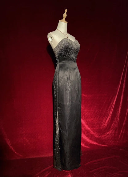 Idées de robes de bal modestes Robe de soirée fourreau bustier en cœur avec perles pour femme Robe de soirée N3264