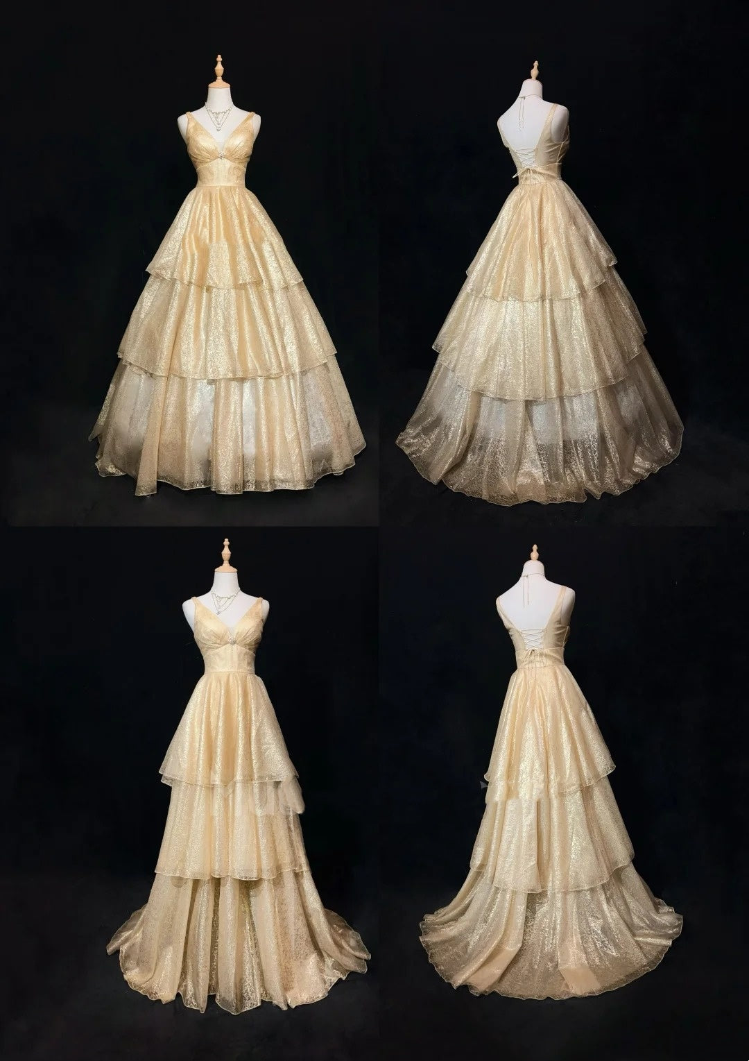Robes de bal vintage esthétiques, robes de soirée rétro des années 80, robes de soirée longues à sequins couleur champagne, tenues de soirée N2326