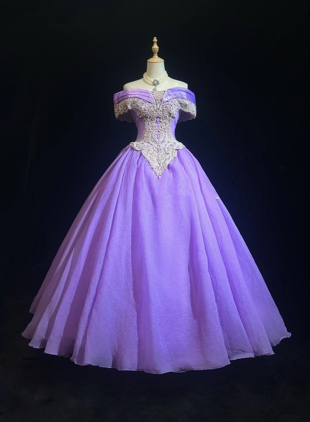 Robes de bal de princesse à épaules dénudées avec perles, tenue de soirée formelle N3885