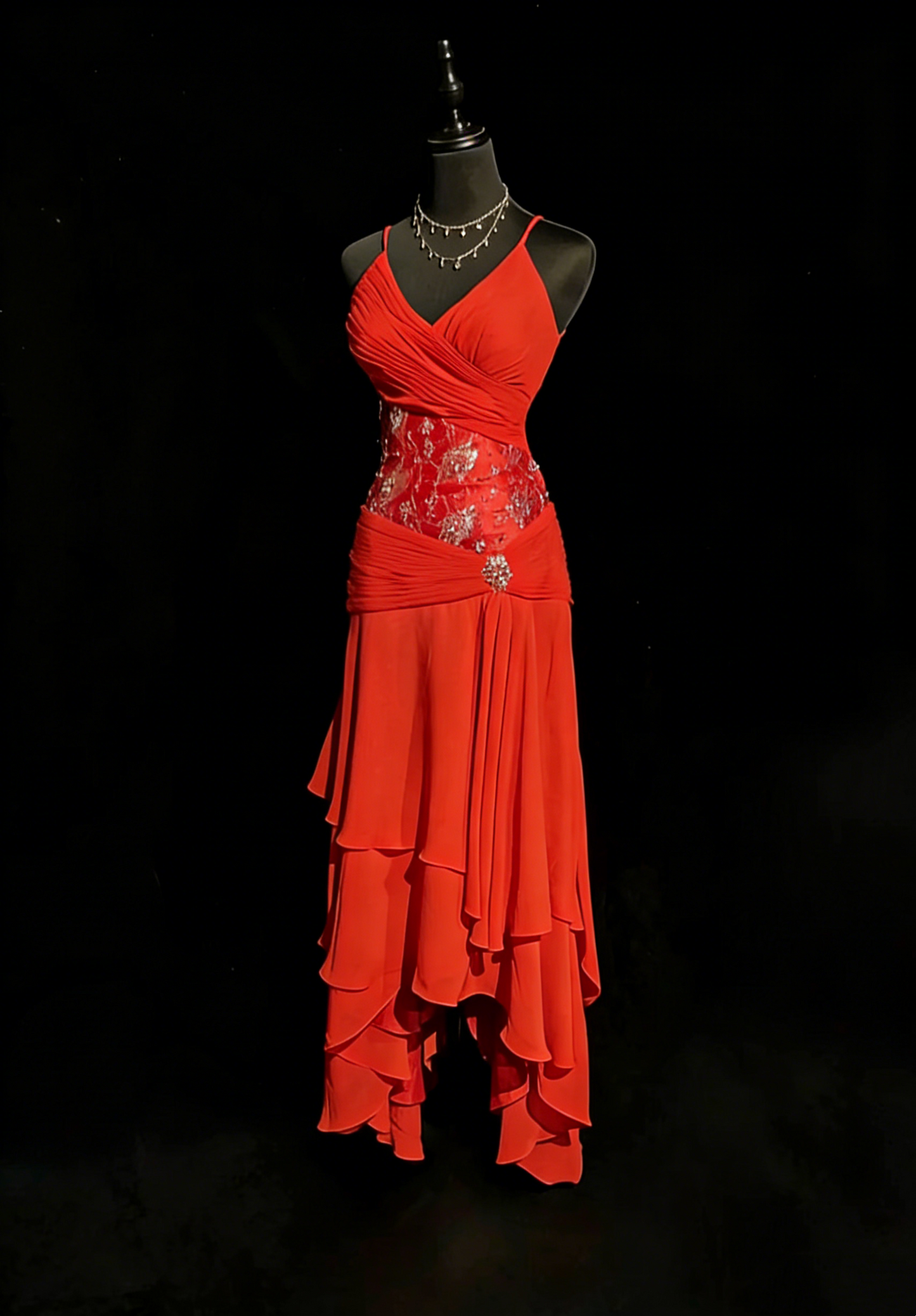 Vintage Prom Dresses Aesthetic 80s Retro A Line Red Backless Chiffon Mid Length Evening Outfits N2323