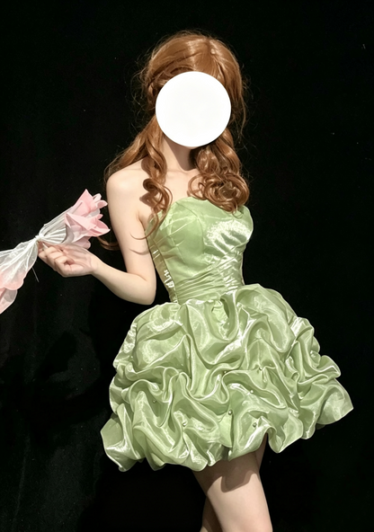 Pretty Ball Gown Strapless Mint Green Mini Short Cocktail Homecoming Dresses Ideas Hoco Outfits RB5135