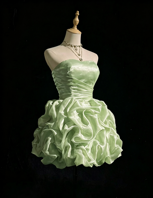 Pretty Ball Gown Strapless Mint Green Mini Short Cocktail Homecoming Dresses Ideas Hoco Outfits RB5135