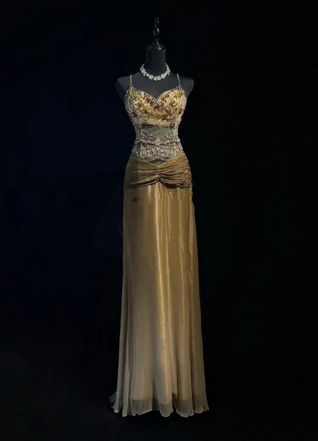 Ombre Gold Prom Dress Inspo A line Spaghetti Straps 18th Birthday Outfits Formal Party Gown RC0110