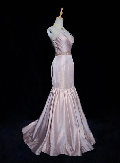 Wunderschöne Abiballkleider Meerjungfrau Sweetheart Rosa mit Rüschen Langen Abendkleidern N3346