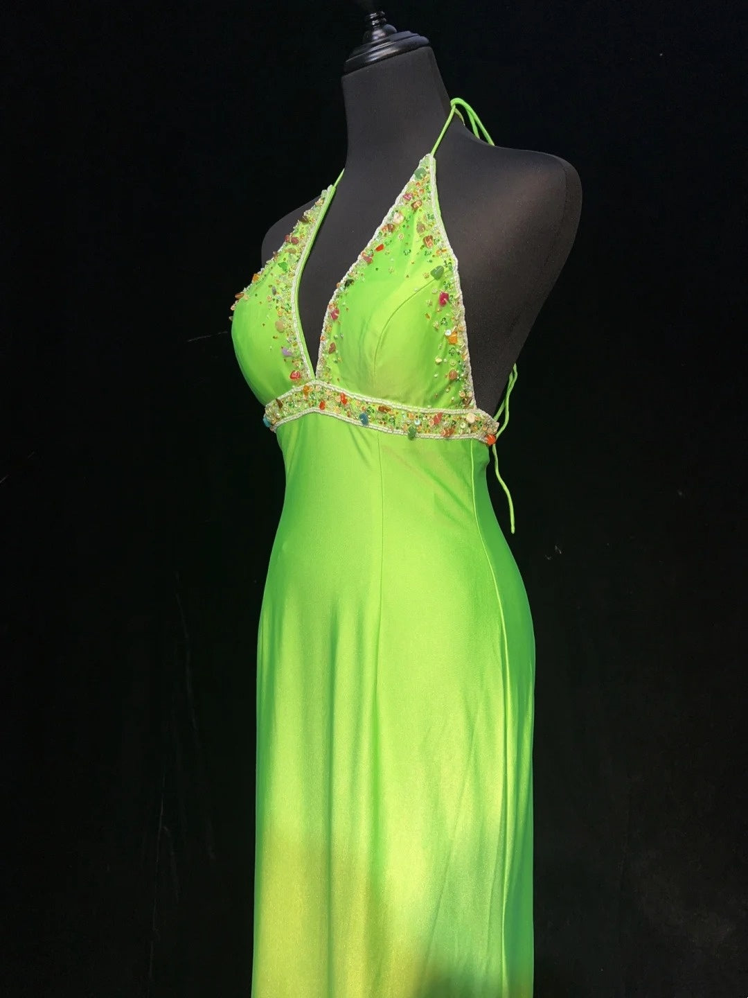 Modest Prom Dresses Mermaid Halter Green Satin Floor Length Formal Evening Outfits N3482