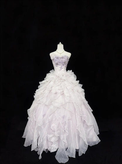 Sweet 16 Dresses Long Ball Gown Sweet Sixteen Long Birthday Dress Sweetheart Light Lilac Formal Gown RC0312