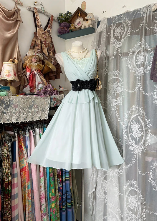 Vintage A Line Mint Green Chiffon Short Cocktail Homecoming Dresses Ideas Hoco Outfits RB5295